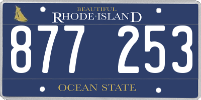 RI license plate 877253