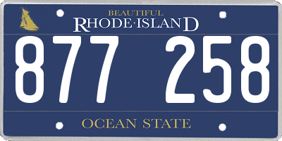 RI license plate 877258
