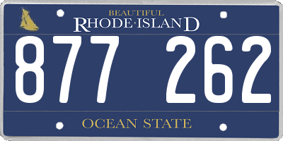 RI license plate 877262