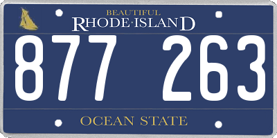 RI license plate 877263
