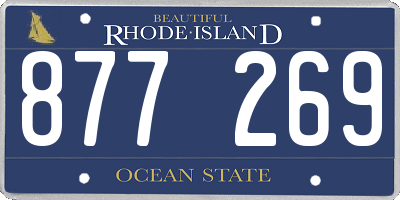 RI license plate 877269