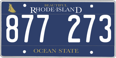 RI license plate 877273