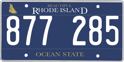 RI license plate 877285