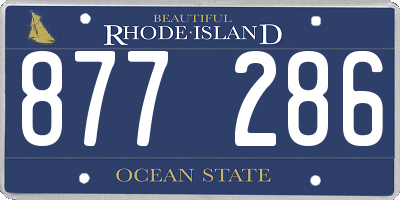 RI license plate 877286