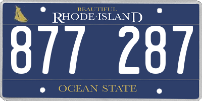 RI license plate 877287