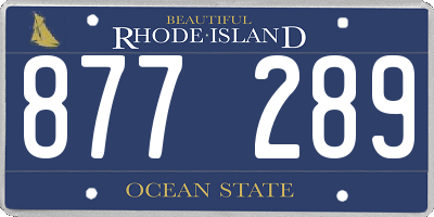 RI license plate 877289