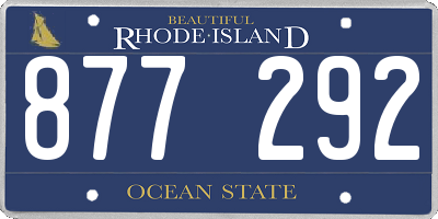 RI license plate 877292