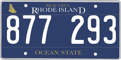 RI license plate 877293