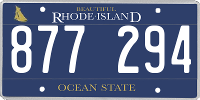 RI license plate 877294