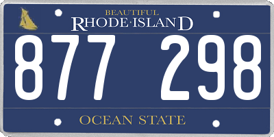 RI license plate 877298