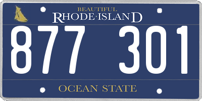 RI license plate 877301