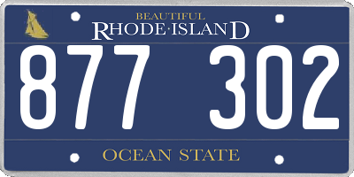 RI license plate 877302