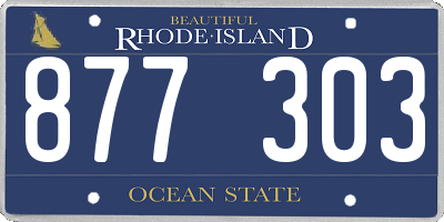 RI license plate 877303