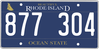 RI license plate 877304