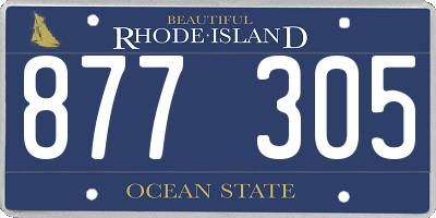 RI license plate 877305