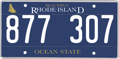 RI license plate 877307