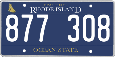 RI license plate 877308
