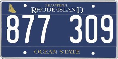 RI license plate 877309