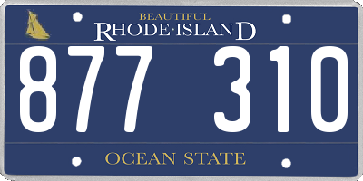 RI license plate 877310
