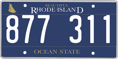 RI license plate 877311