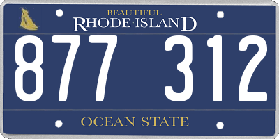 RI license plate 877312