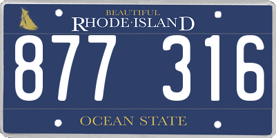 RI license plate 877316