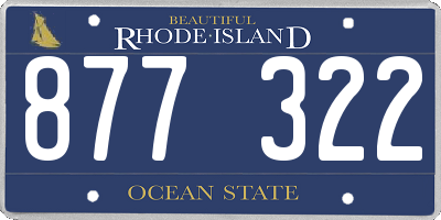 RI license plate 877322