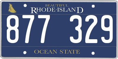 RI license plate 877329