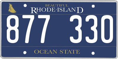RI license plate 877330