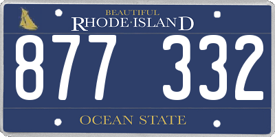 RI license plate 877332