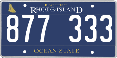 RI license plate 877333