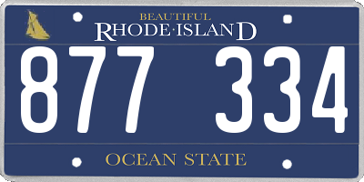RI license plate 877334