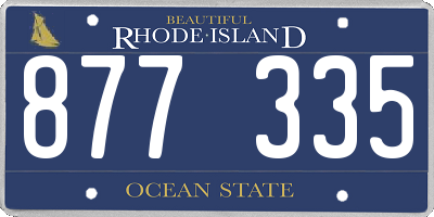 RI license plate 877335