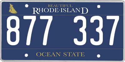 RI license plate 877337
