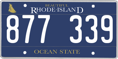 RI license plate 877339