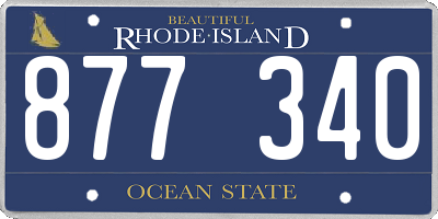 RI license plate 877340