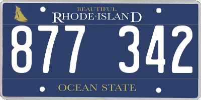 RI license plate 877342