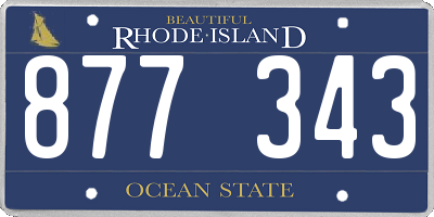 RI license plate 877343