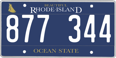 RI license plate 877344