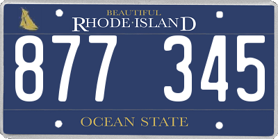 RI license plate 877345
