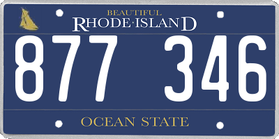 RI license plate 877346