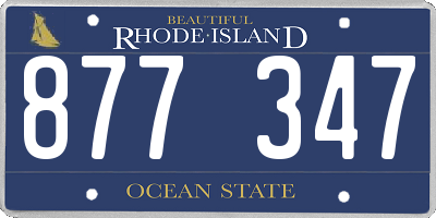 RI license plate 877347
