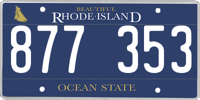 RI license plate 877353