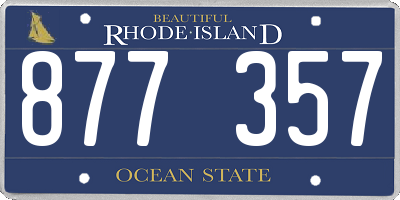 RI license plate 877357