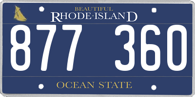 RI license plate 877360