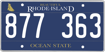 RI license plate 877363