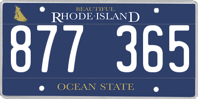 RI license plate 877365