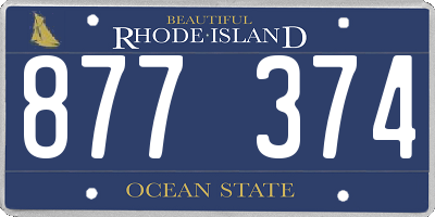 RI license plate 877374