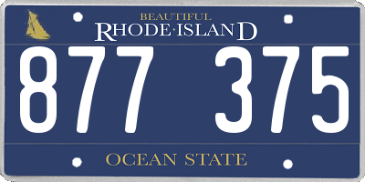 RI license plate 877375