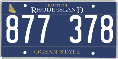 RI license plate 877378